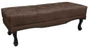 Recamier Decorativo 140cm Loewe Veludo Pés de Madeira Marrom G63 - Gran Belo