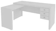 Mesa para Home Office com 03 Gavetas Branco - Tecno Mobili