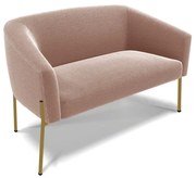 Sofá 2 Lugares Namoradeira Pé de Ferro Dourado Stella Bouclê D03 - D'Rossi - Rose