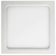 Luminária De Sobrepor Quadrado 12W 4000K Led Bivolt 17X17X3Cm Plafon |... (Branco)