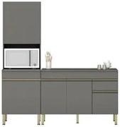 Paneleiro e Balcão Gabinete com Tampo 120cm Lina K02 Gris - Mpozenato