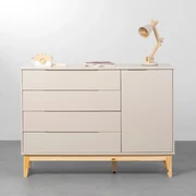 Cômoda Elfe 4 Gavetas e 1 Porta com Pés Square Natural – Areia Fosco