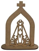 Capelinha Oratório Santa Nossa Senhora Aparecida MDF 17x14x6 cm - D'Rossi