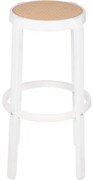 Banqueta Fitz Alta Palha Bege com Estrutura Polipropileno Branco 75 cm - 74412 Sun House