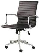 Cadeira Sevilha Eames Baixa Cromada PU Preta - 4950 Sun House