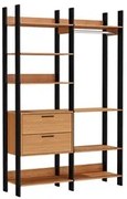 Guarda Roupa Closet Industrial 145cm 100% MDF TW403 Freijó/Preto Fosco