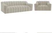 Kit 1 Sofá 150cm 1 Poltrona Luxo Recepção Sala Elegance Linho