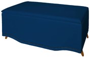 Calçadeira Baú Casal 140cm Greta Pés Palito Suede Azul Marinho - Sheep Estofados