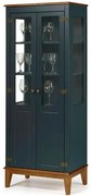 Cristaleira Laura 2 Portas Cor Azul Petróleo 43cm - 67887 Sun House