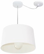 Lustre Pendente Cone Com Desvio Md-4275 Cúpula 30/45x40cm Branco - Bivolt