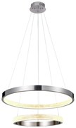 Pendente Oca Aros Duplo Ø60X4Cm / Ø40X4Cm Led 54W 3000K Bivolt | Bella... (NIckel)