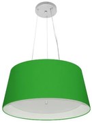 Lustre Pendente Cone Md-4144 Cúpula em Tecido 25x50x40cm Verde Folha / Branco - Bivolt