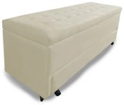 Calçadeira Baú com Sapateira Casal 140cm Paris Suede Bege - Sheep Estofados - Bege