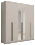 Guarda Roupa Casal 6 Portas Com Espelho 230cm Dubai Fendi    - Vila Ri