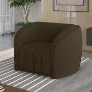 Poltrona Decorativa Sala de Estar Adam Veludo Marrom G45 - Gran Belo