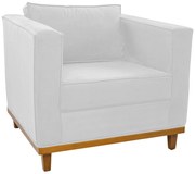 Poltrona Decorativa Europa Suede Branco ADJ Decor