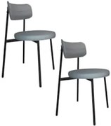 Cadeira de Jantar Estofada Kit 2 Nyka M25 Linho Cinza CL - Mpozenato