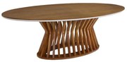 Mesa de Jantar Oval Tauros com Tampo Cinamono - DT 58415 1.80 x 1.20