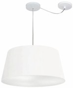 Lustre Pendente Cone Com Desvio Md-4282 Cúpula 21/40x50cm Branco - Bivolt