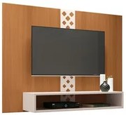 Painel para TV Suspenso 47 Pol. Com Nicho Format H01 Off White/Cinamom