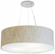 Lustre Pendente Cilíndrico Md-4381 Cúpula em Tecido 100x30cm Rustico Bege - Bivolt