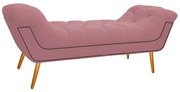 Calçadeira Estofada Veneza 140 cm Casal Suede Rosa Bebê - ADJ Decor