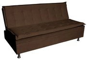 Sofá Cama Decorativo 2 Lugares Encosto Reclinável 190cm Impala Suede Marrom G23 - Gran Belo