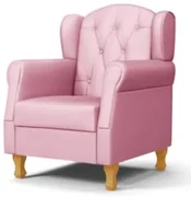 Poltrona de Amamentação com Pés de Madeira Lucy Z39 Sintético Rosa - M
