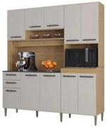 Armário de Cozinha Compacta 180cm Regina P11 Damasco/Off White - Mpoze