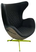 Poltrona Decorativa Egg Chair Mercedes AMG Cinza/Verde G53 - Gran Belo