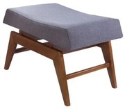 Banco Naxos 1 Lugar Tecido Azul Jeans Base Avelã 47cm - 62050 Sun House