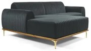 Sofá 255cm 4 Lugares com Chaise Esquerdo Pés Gold Molino C-317 Veludo