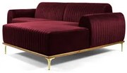 Sofá 350cm 6 Lugares com Chaise Direito Pés Gold Molino C-278 Veludo M