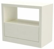 Mesa de Cabeceira Kiev com 1 Gaveta cor Off White - 57710 Sun House