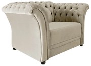 Poltrona Decorativa Chesterfield Sofia Corano Bege- ADJ Decor