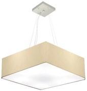 Lustre Pendente Quadrado Md-4198 Cúpula em Tecido 15/60x60cm Algodão Crú - Bivolt