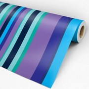 Papel de parede adesivo listrado azul roxo e verde