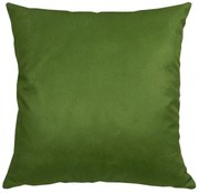 Capa de Almofada Prado em Suede Tons de Verde Bandeira 45x45cm - Liso Verde - Com Enchimento