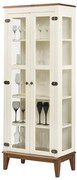 Cristaleira Bia 2 Portas cor Off White com Base Amendoa 180 cm - 62926 Sun House