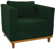 Poltrona Decorativa Europa Suede Verde ADJ Decor