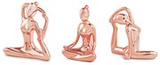 Conjunto de Esculturas Decorativas Yoga em Porcelana Rose G39 - Gran Belo