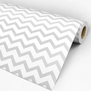 Papel de Parede Chevron Cinza e Branco 0.52m x 3.00m