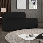 Sofá 2 Lugares Orgânico 140 cm Morgan Linho D03 - D'Rossi - Preto