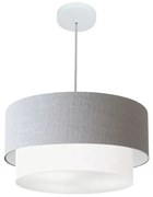 Pendente Cilíndrico Rustico Cinza e Branco MJ-4351 Para Mesa de Jantar