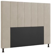 Cabeceira Malibu Para Cama Box Casal 140 cm Suede - D'Rossi - Bege