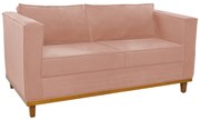 Sofá 2 Lugares Europa Suede Rosê ADJ Decor