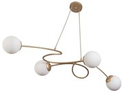 Pendente Tie 86,7X42X18,3Cm 4Xg9 Globo Ø12Cm - Usina 25100/90 (BT - Branco Texturizado, FOSCO)