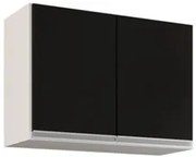 Armário Aéreo 80cm 2 Portas Califórnia Branco/Preto - Lumil Móveis