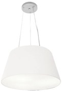 Lustre Pendente Cone Md-4001 Cúpula em Tecido 21/40x30cm Branco - Bivolt