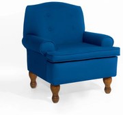 Poltrona da Vovó Lucy Decorativa Luxo Suede Azul Royal